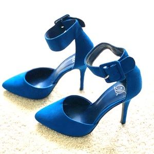 New Blue suede heels